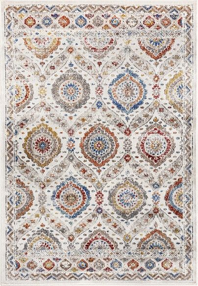 Dynamic Rugs FALCON 6806-999 Ivory and Grey and Blue and Red and Gold
